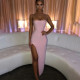 Backless Square Neck Solid Color Sling Midi Dress GYSM-W0504