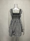 Fashion Backless Houndstooth Print Casual Dress GYSM-W0501