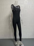 Rib Square Neck Slim Fit Yoga Jumpsuit GYSM-LTCX5203
