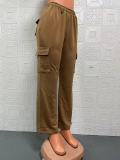 Casual Solid Color Sport Loose Pants GYSM-W0710