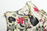 Plus Size Fashion Sleeveless O Neck Print Dress GYSM-W0094