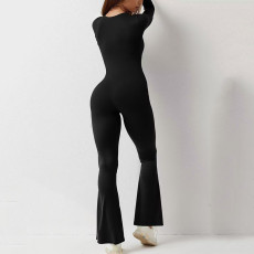 Long Sleeve Square Neck Micro Jumpsuit GYSM-LT5204