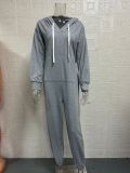 Solid Color Hooded Loose Jumpsuit GYSM-W0729