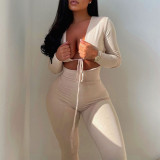 Long Sleeve Tie Up Hollow Out Jumpsuit GYSM-W0301