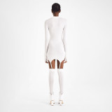 Solid Long Sleeve Sexy Buckle Sock Dress Two Piece Set GYSM-W0316