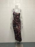 Sexy Print One-Shoulder Sling Split Bodycon Dress GYSM-W0510