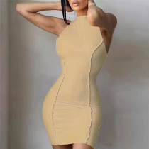 Sleeveless Solid Color Mini Dress GYSM-W0288