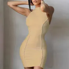 Sleeveless Solid Color Mini Dress GYSM-W0288
