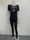 Rib Square Neck Slim Fit Yoga Jumpsuit GYSM-LTCX5203