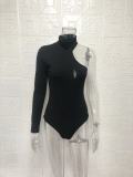 Single Shoulder Long Sleeve Solid Bodysuit GYSM-W0514