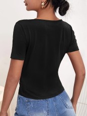 Sexy Hollow Out Short Sleeve T Shirt GYSM-W-230