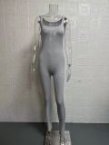 Rib Square Neck Slim Fit Yoga Jumpsuit GYSM-LTCX5203