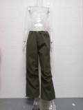 Drawstring Fashion Wide Leg Casual Pants GYSM-W0508