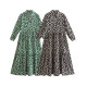 Long Sleeve Print Lapel Shirt Dress GYSM-W0515