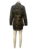 Camouflage Print Long Sleeve Holes Shirt OD-8661