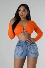 Sexy Denim Pocket Slim Short LA-3342