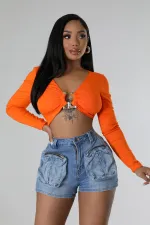 Sexy Denim Pocket Slim Short LA-3342