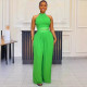 Pleated Sleeveless Tops Wide Leg Pants 2 Piece Set NY-10773