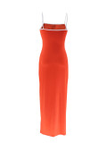 Sexy Sling Contrast Color Slim Maxi Dress SFY-449