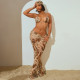 Sexy Print Tie Up Lingerie And Skirt Two Piece Set CYA-901197