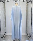Satin Casual Bat Sleeve Big Swing Maxi Dress ANDF-2421