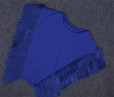 Summer Solid Color Tassel Two Piece Shorts Set AIL-270