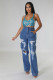 Loose High-waisted Holes Jeans LX-6975