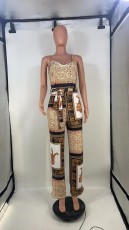 Sexy Print Sling Split Jumpsuit GDNY-2279