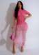 Braided Short Sleeve Tassel Long Dress GDYF-6691
