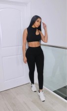 Patchwork Underwear Vest Casual Two Piece Set QZX-6289