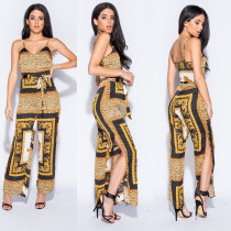 Sexy Print Sling Split Jumpsuit GDNY-2279