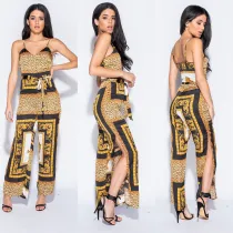 Sexy Print Sling Split Jumpsuit GDNY-2279