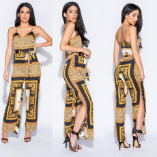 Sexy Print Sling Split Jumpsuit GDNY-2279