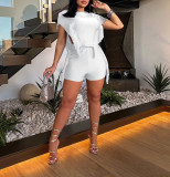 Summer Solid Color Tassel Two Piece Shorts Set AIL-270