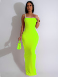 Sexy Sling Contrast Color Slim Maxi Dress SFY-449