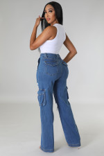 Loose High-waisted Holes Jeans LX-6975