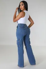 Loose High-waisted Holes Jeans LX-6975