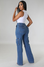 Loose High-waisted Holes Jeans LX-6975