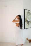 Sexy Tie Up Hollow Out Backless Knit Maxi Dress MDF-5398