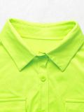 Solid Lapel Short Sleeve Wide Leg Pants Casual Set SFY-441