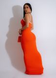 Sexy Sling Contrast Color Slim Maxi Dress SFY-449