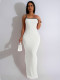 Sexy Sling Contrast Color Slim Maxi Dress SFY-449