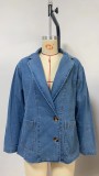 Fashion Washed Blue Denim Blazer GYAN-32137