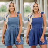Casual Sling Loose Denim Midi Dress GYAN-3247
