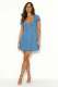 Chest Hollow Out Tie Up Bubble Sleeve Denim Dress GYAN-16862