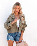 Drawstring Hooded Loose Denim Coat GYAN-606
