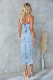 Fashion Sling Sexy Denim Split Dress GYAN-16861