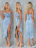 Fashion Sling Sexy Denim Split Dress GYAN-16861