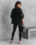 Chain Studded Street Fashion Single Breasted Denim Jacket GYAN-641