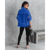 Chain Studded Street Fashion Single Breasted Denim Jacket GYAN-641